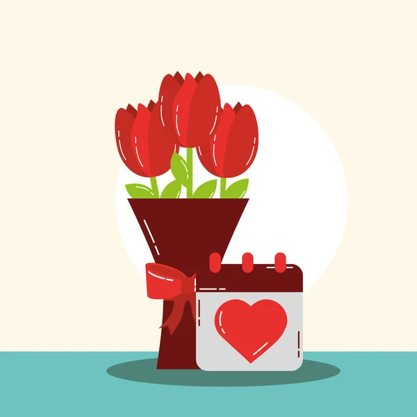De dag van Valentijnskaarten liefde — Stockvector