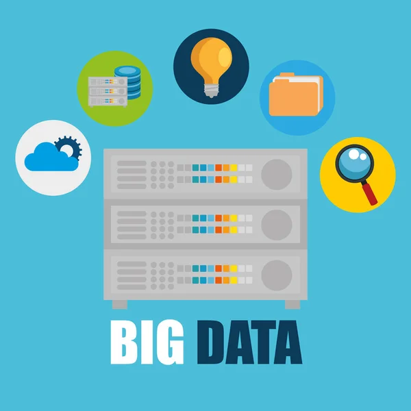 Big Data Set Icons Vektor Illustration Design — Stockvektor