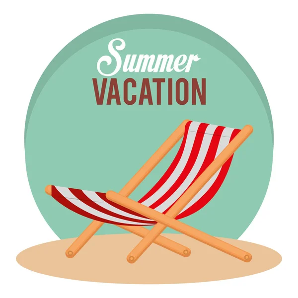 Vacances d'été avec chaise de plage — Image vectorielle