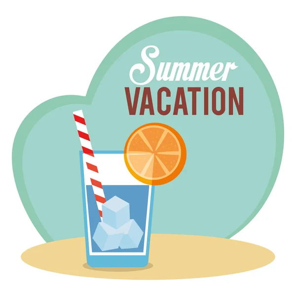 Summer vacations with cocktail — Stock Vector