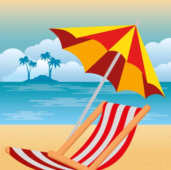 夏季享受沙滩椅 — 图库矢量图片