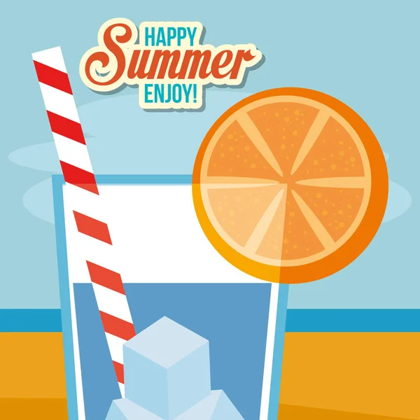 Summer enjoy with cocktail — Stock Vector
