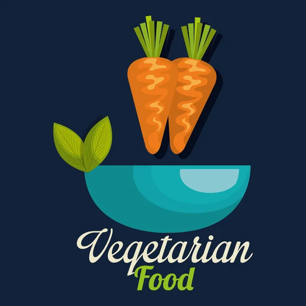 Coarrots frais dans un bol nourriture végétarienne — Image vectorielle