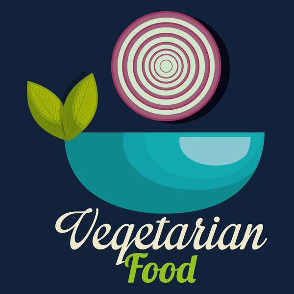 Oignon frais dans un bol nourriture végétarienne — Image vectorielle