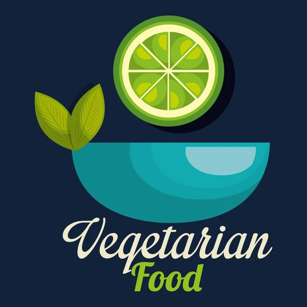 Citron frais dans un bol nourriture végétarienne — Image vectorielle