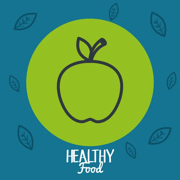 Manzana fresca comida vegetariana — Vector de stock