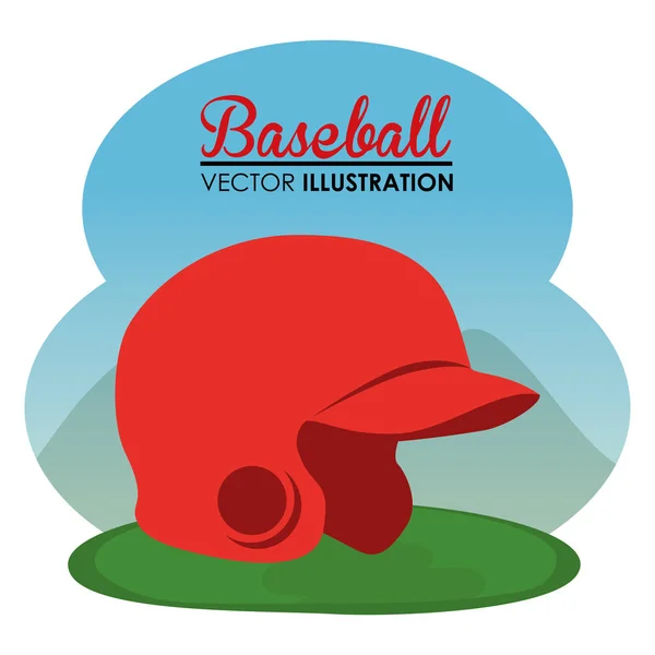 Honkbal sport helm pictogram — Stockvector