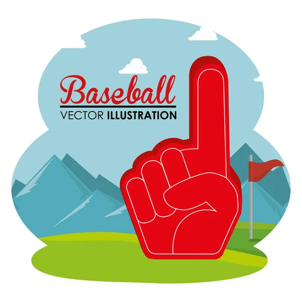 Baseball sport glove number one — Stock Vector