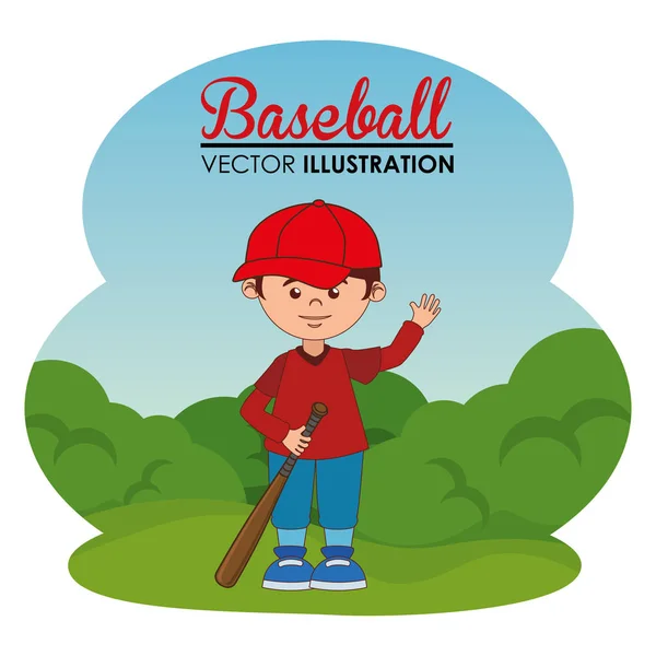 Béisbol deporte jugador carácter — Archivo Imágenes Vectoriales