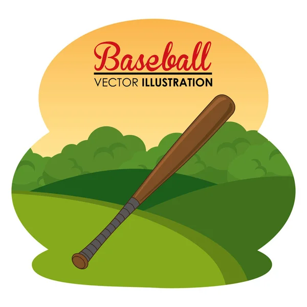 野球スポーツ バット アイコン ベクトル イラスト デザイン — ストックベクタ