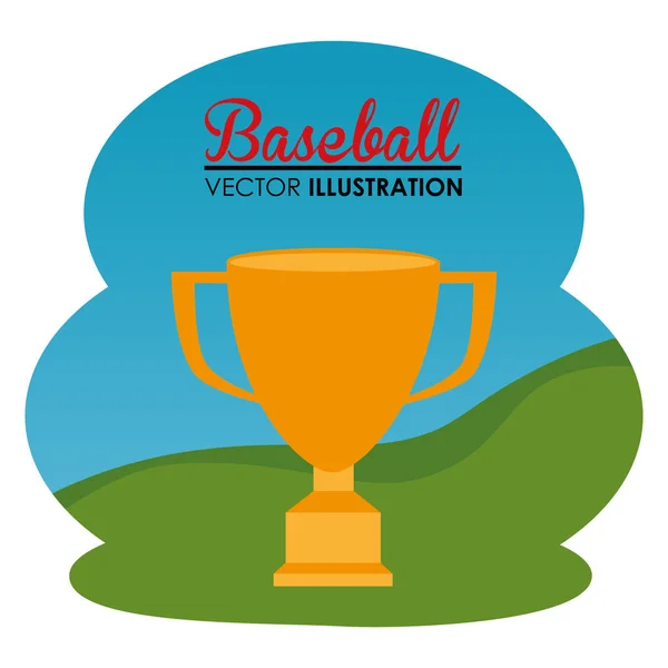 Baseball sport with trophy cup — Stock Vector