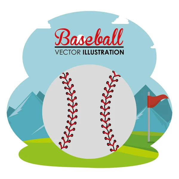 Béisbol deporte pelota icono — Archivo Imágenes Vectoriales