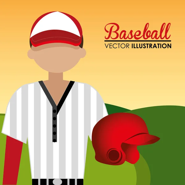 Baseball sport spelarens karaktär — Stock vektor