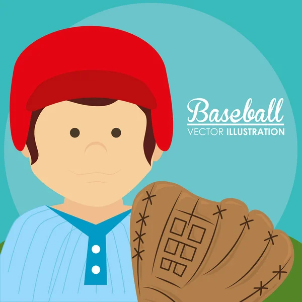 棒球运动球员字符 — 图库矢量图片