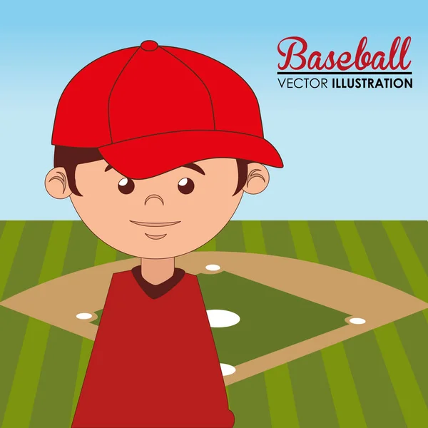 Beyzbol spor oyuncu karakteri — Stok Vektör