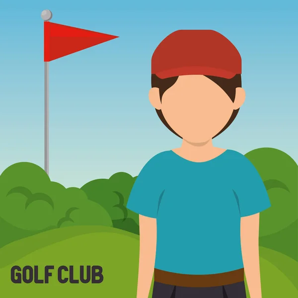 Гольфист играет в гольф-клубе — стоковый вектор