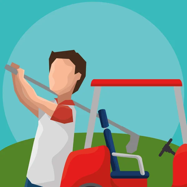 Golfeur jouant dans le club de golf — Image vectorielle