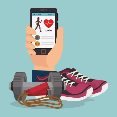 sağlıklı yaşam tarzı simgeleri ile Smartphone