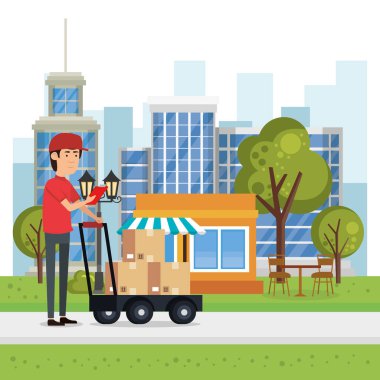 teslimat işçi sepeti ile karakter kutuları