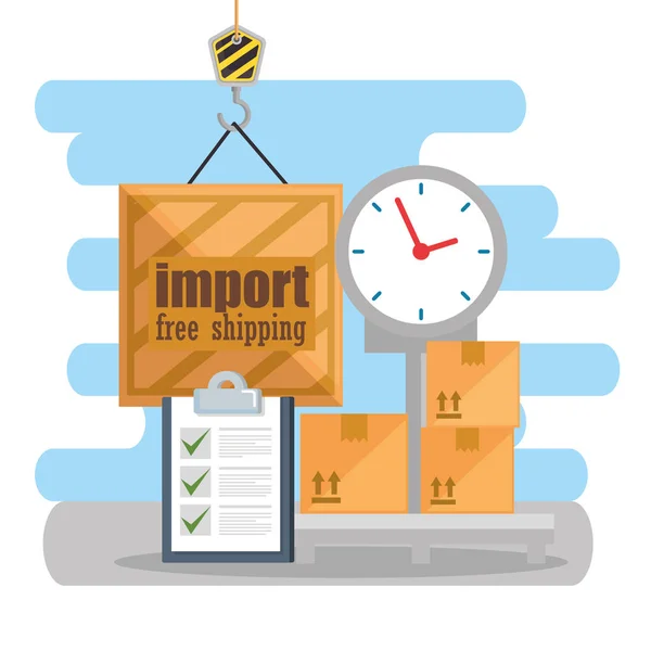 Balança de escala serviço logístico —  Vetores de Stock