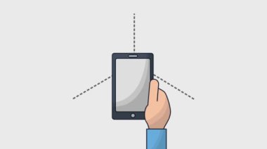Smartphone insanlar bağlantı iş tutan el