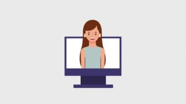kadın video hediye kutuları ile bilgisayar