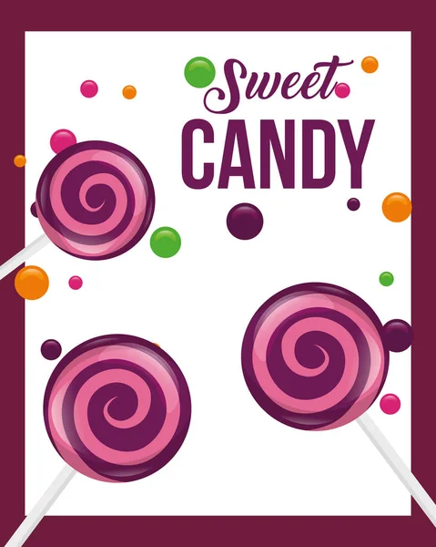 Édes candy kártya — Stock Vector