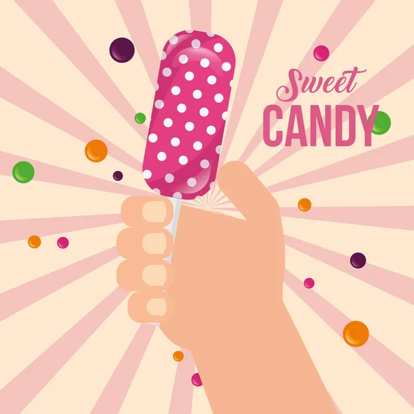 Doce cartão de doces — Vetor de Stock