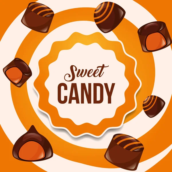 Édes candy kártya — Stock Vector