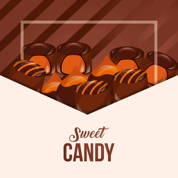 Doce cartão de doces — Vetor de Stock