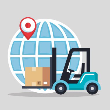 teslimat hizmeti simgelerini forklift