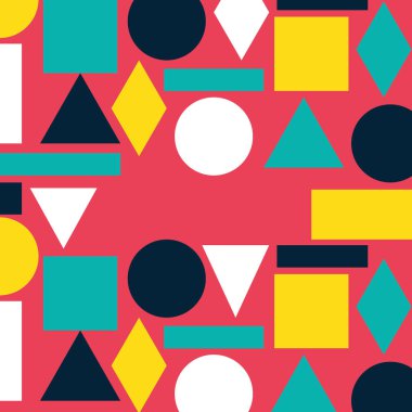 geometrik şekiller ve renkler desen arka plan