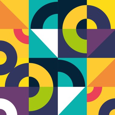 geometrik şekiller ve renkler desen arka plan