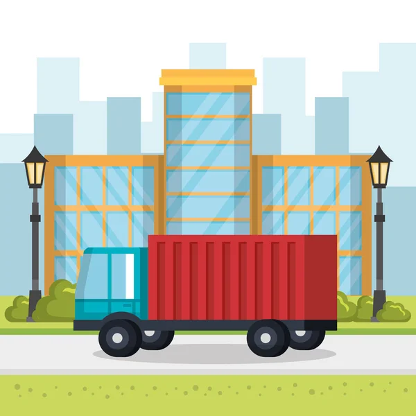 Delivery service truck icon — Stock Vector