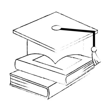 yığın ders kitapları ile şapka mezuniyet