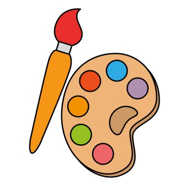 boya fırçası ve paleti