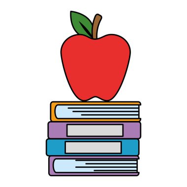 yığın ders kitapları ve elma