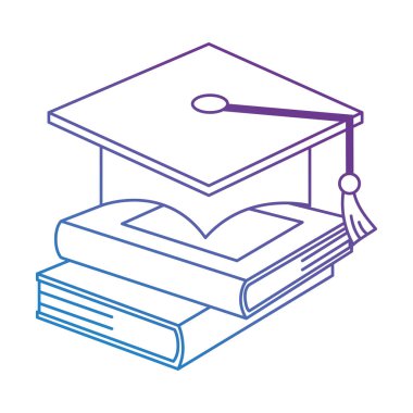 yığın ders kitapları ile şapka mezuniyet