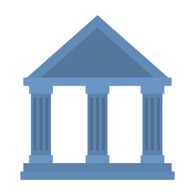 Banka binası izole edilmiş ikon vektör çizimi tasarımı
