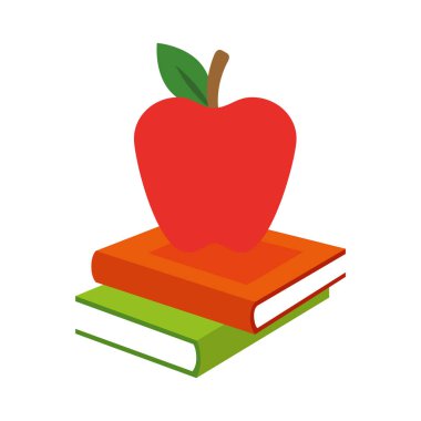 yığın ders kitapları ve elma