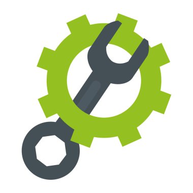 İngiliz anahtarı aracı ile dişli vektör çizim tasarım