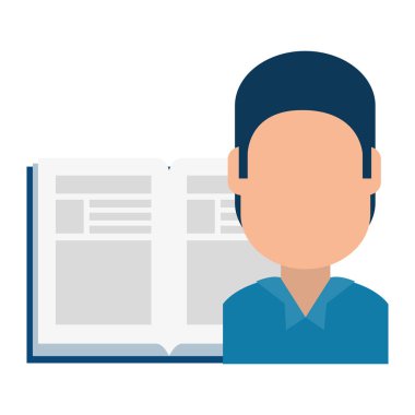 metin kitap ile genç adam