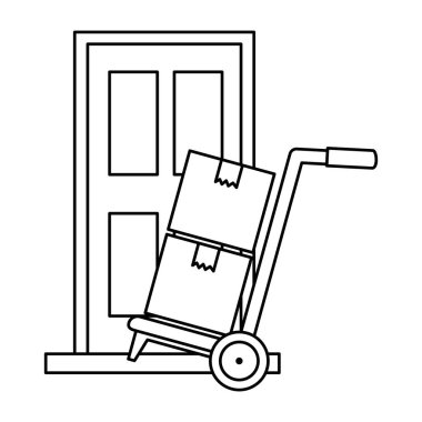 kutuları ve kapı teslim hizmeti ile sepeti