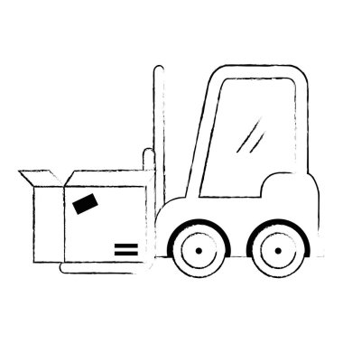 Forklift araç kutuları vektör çizim tasarım ile