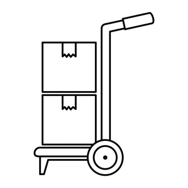 Kutu dağıtım servisi olan bir araba.