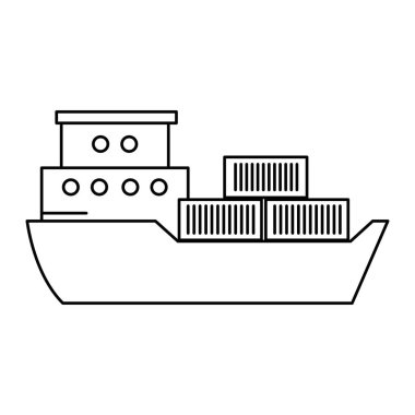 Kargo gemisi izole simgesi