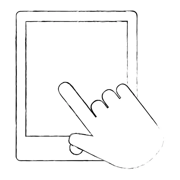 Elektronische hand via tablet — Stockvector