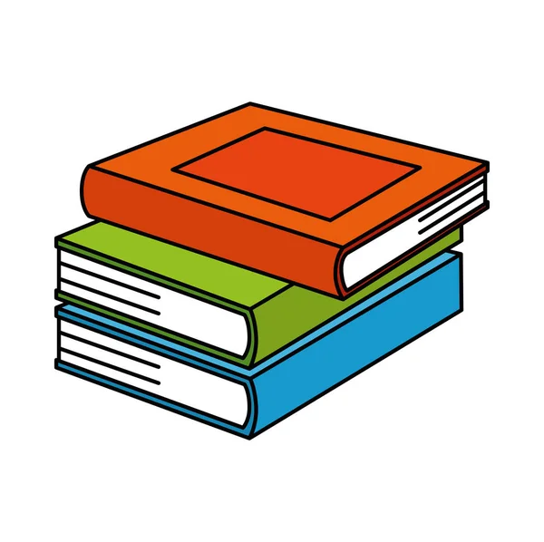 Pile text books isolated icon — Stock Vector