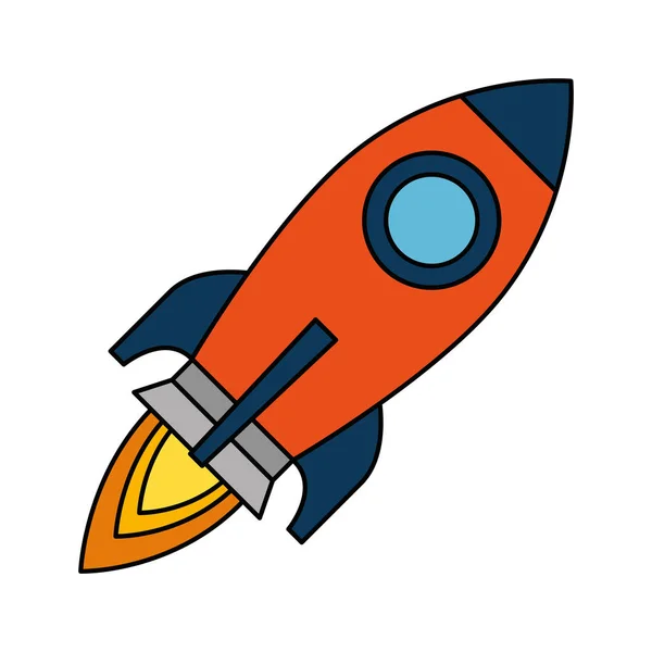 Raket voorsprong opwaarts pictogram — Stockvector