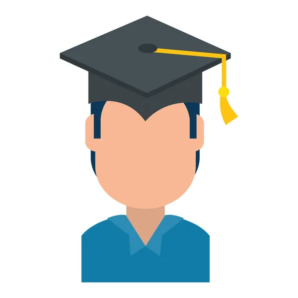 Estudante graduado caráter avatar — Vetor de Stock